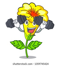 Fitness allamanda flower in the shape cartoon