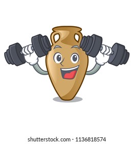 Fitness amphora character cartoon style