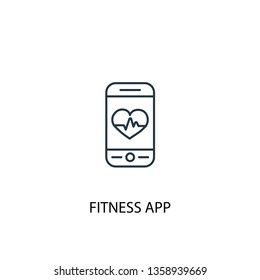 fitness app concept line icon. Simple element illustration. fitness app concept outline symbol design. Can be used for web and mobile UI/UX