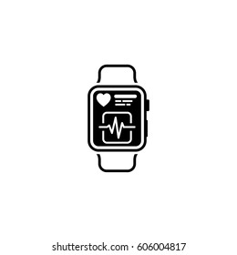 Fitness App Icon. Flat Design Isolated Watch With App