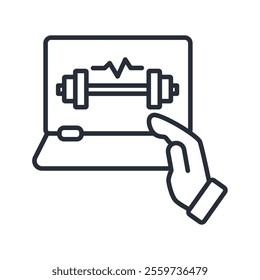 fitness app icon. vector.Editable stroke.linear style sign for use web design,logo.Symbol illustration.