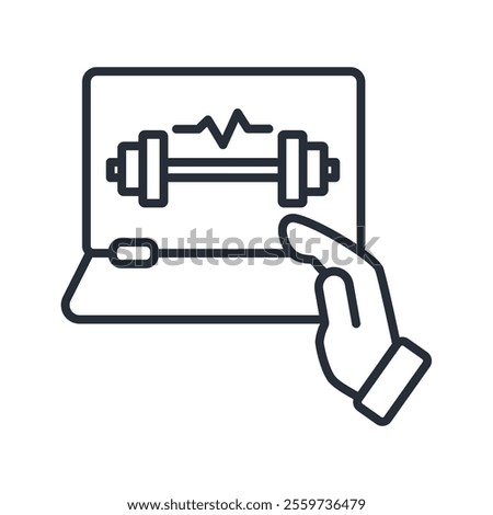 fitness app icon. vector.Editable stroke.linear style sign for use web design,logo.Symbol illustration.