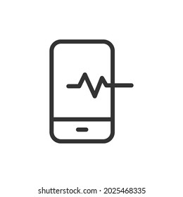 Fitness app minimal line icon. Web stroke symbol design. Fitness app sign isolated on a white background. Premium line icon.