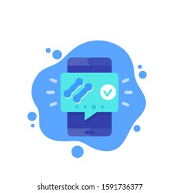 Fitness app notification, training tracker vector icon