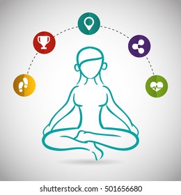 fitness app technology icons vector illustration design
