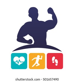 fitness app technology icons vector illustration design