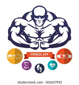 fitness app technology icons vector illustration design