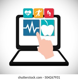 fitness app technology icons vector illustration design