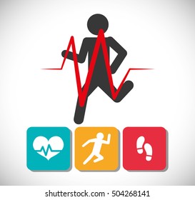 fitness app technology icons vector illustration design