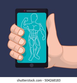 fitness app technology icons vector illustration design