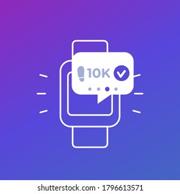 Fitness App, Track The Steps In Smart Watch Icon