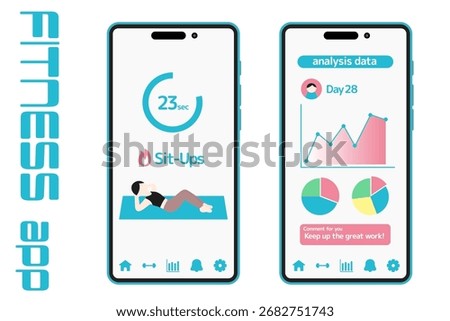 Fitness app UI screen design illustration