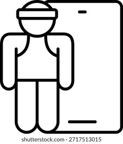Icono del Vector del App de la aptitud. Se puede utilizar para aplicaciones de impresión, móviles y de Web.