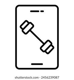Fitness App Vector Line Icon Design
