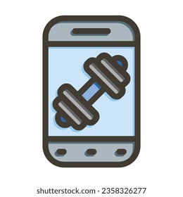 Fitness App Vector Thick Line Filled Colors Icon For Personal And Commercial Use.
