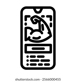 fitness app wearable line icon vector. fitness app wearable sign. isolated contour symbol black illustration