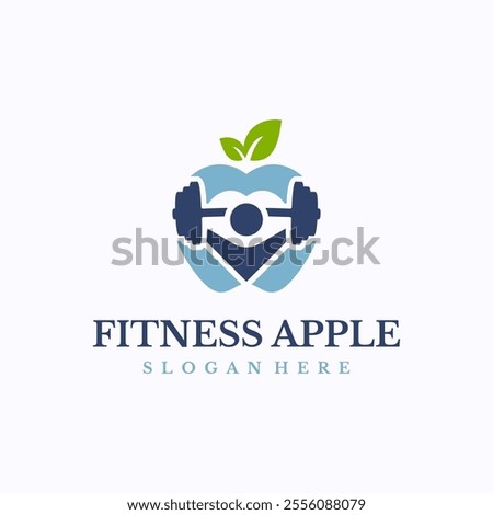 Fitness Apple logo design template. Body power source concept. Creative vector symbol.
