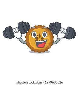 Fitness apple pie bread on cartoon Plate