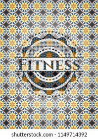 Fitness arabesque emblem background. arabic decoration.