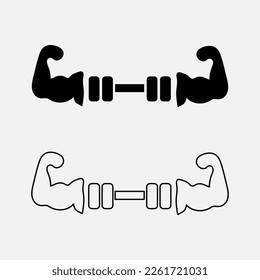 Brazo de fitness. Icono de vector simple negro ilustración de estilo de moda sobre fondo blanco..eps