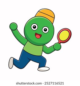 Fitness athlete activities in the form of character such as running, cycling, climbing, pilates, pickleball