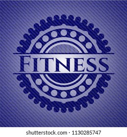 Fitness badge with denim texture