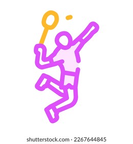 fitness badminton color icon vector. fitness badminton sign. isolated symbol illustration