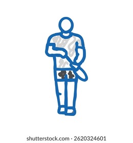 aptidão badminton ícone doodle esboço vetor. aptidão badminton sinal. símbolo isolado ilustração