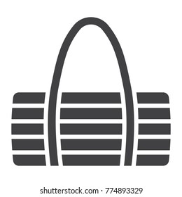 Fitness bag glyph icon, fitness and sport, sport bag sign vector graphics, a solid pattern on a white background, eps 10.