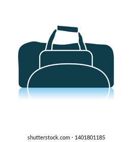 Icono de la bolsa de fitness. Diseño de reflexión de sombra. Ilustración vectorial.