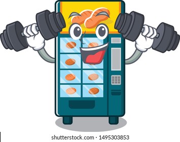 Fitness bakery vending machine isolated the cartoon