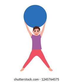Fitness ball flat icon design