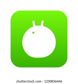 Fitness ball icon green vector isolated on white background