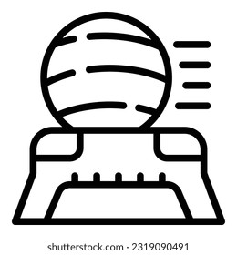 Vector de contorno de icono de bola de fitness. Equipamiento cardiovascular. Formación profesional