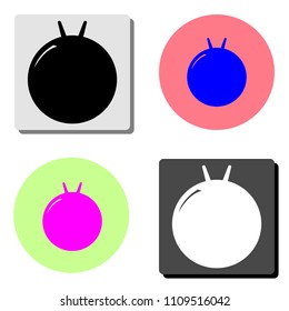 fitness ball kangaroo. simple flat vector icon illustration on four different color backgrounds