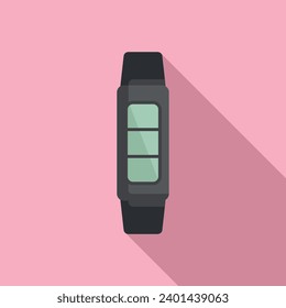 Fitness band icon flat vector. Security data sport. Device app glass