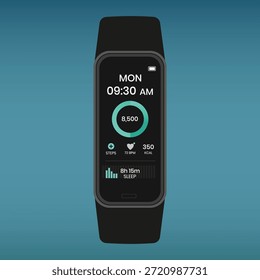 Mockup de Vetor de Rastreador Inteligente de Faixa de Fitness