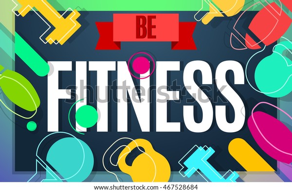 Fitness Banner Color Design Modern Style Stock Vector Royalty Free