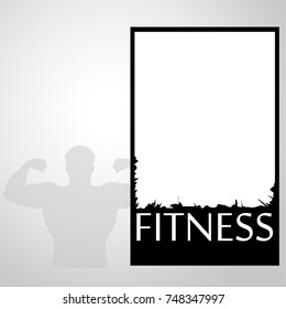 fitness banner with man
