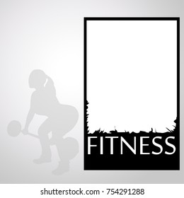 fitness banner with woman