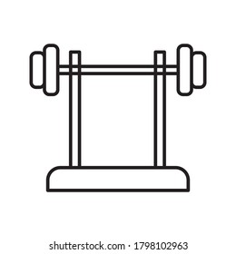 Fitness barbell sign icon vector illustration on white background