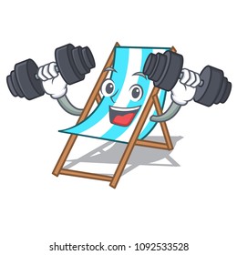 Fitness beach chair character cartoon