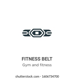 Fitness belt glyph icon vector on white background. Flat vector fitness belt icon symbol sign from modern gym and fitness collection for mobile concept and web apps design.