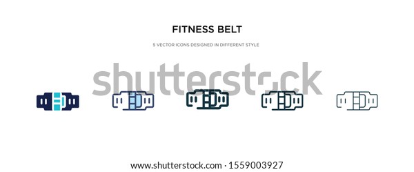 fitness\
belt icon in different style vector illustration. two colored and\
black fitness belt vector icons designed in filled, outline, line\
and stroke style can be used for web, mobile,\
ui