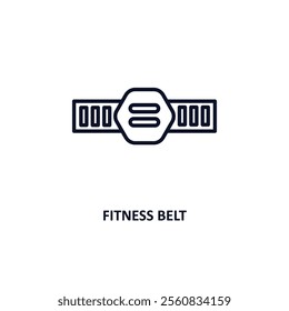 fitness belt outline icon.  Thin line icon from gym and fitness collection. Editable vector isolated on white background