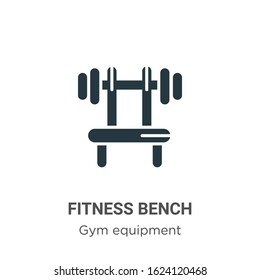 Fitness bench glyph icon vector on white background. Flat vector fitness bench icon symbol sign from modern gym equipment collection for mobile concept and web apps design.