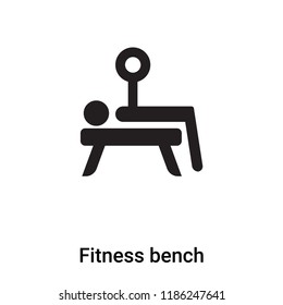Fitness bench icon vector isolated on white background, logo concept of Fitness bench sign on transparent background, filled black symbol