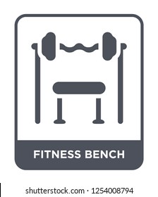 fitness bench icon vector on white background, fitness bench trendy filled icons from Gym equipment collection, fitness bench simple element illustration
