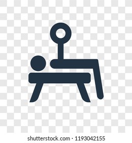 Fitness bench vector icon isolated on transparent background, Fitness bench transparency logo concept