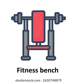 Bancada de fitness Vetor Ícone que pode facilmente modificar ou editar
